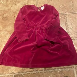 Girls Pink Velour Party Dress